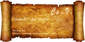 Csanády Vera névjegykártya
